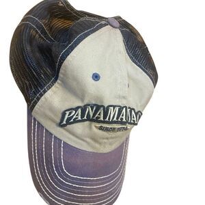 Panama Jack distressed hat, tan blue adjustable